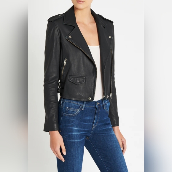 IRO Ashville Lambskin Leather Jacket Size 36 Size Small - Picture 1 of 8